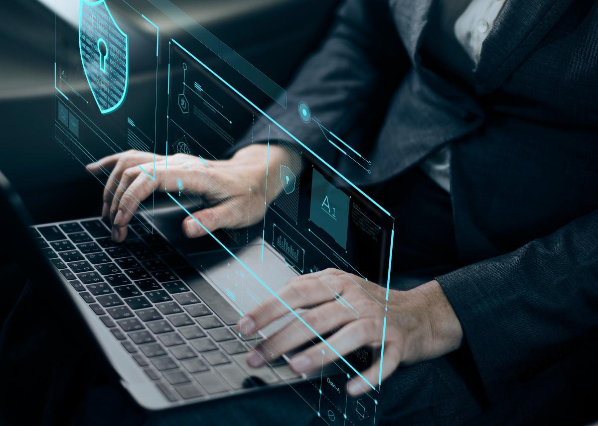 Man working on laptop