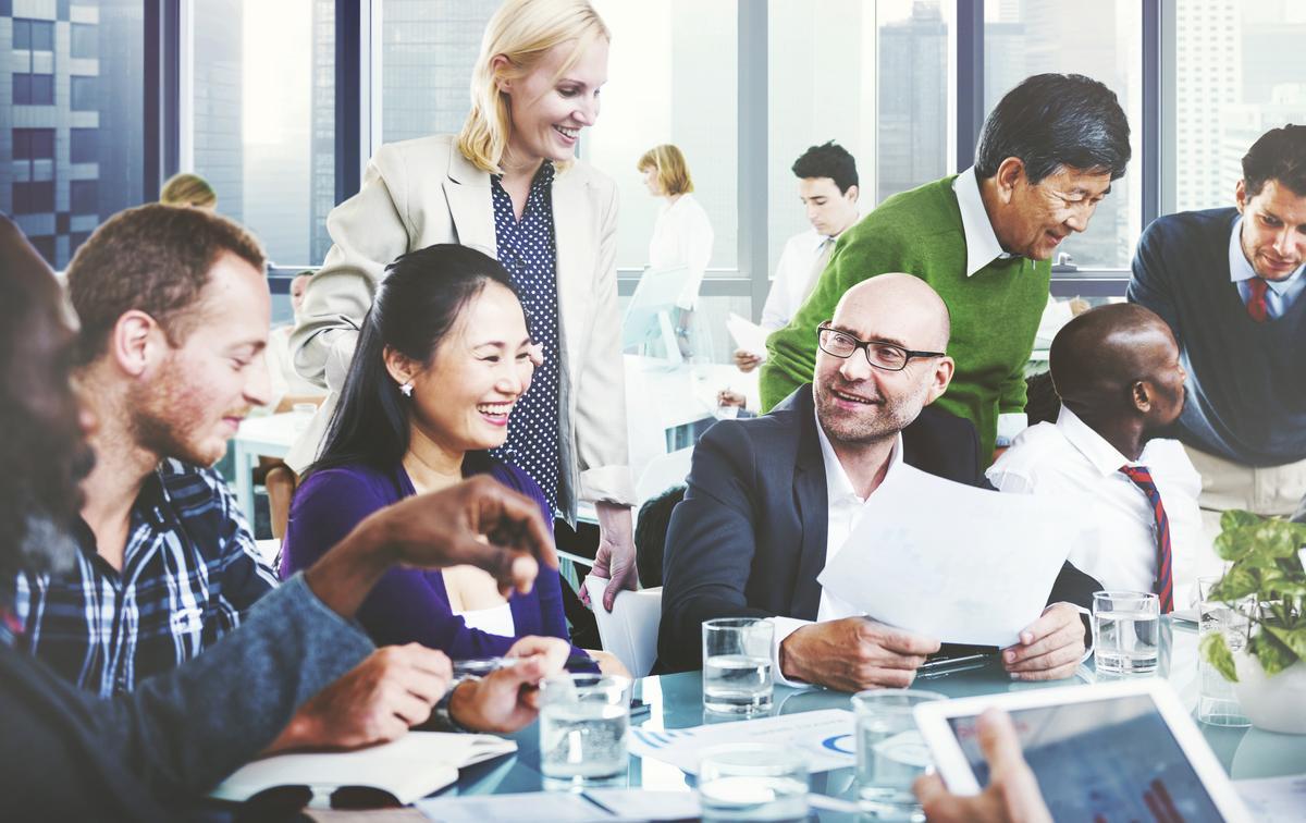 Business meeting with smiling people