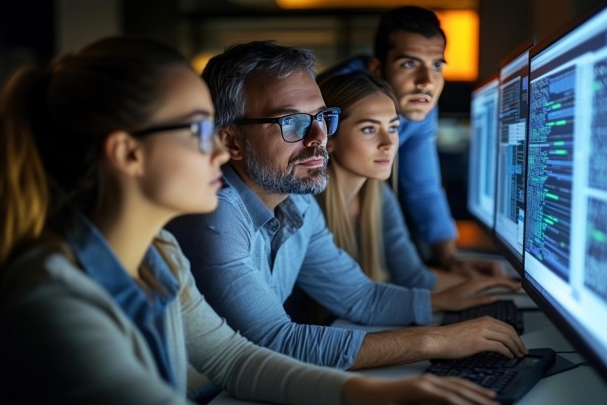 People working in an office